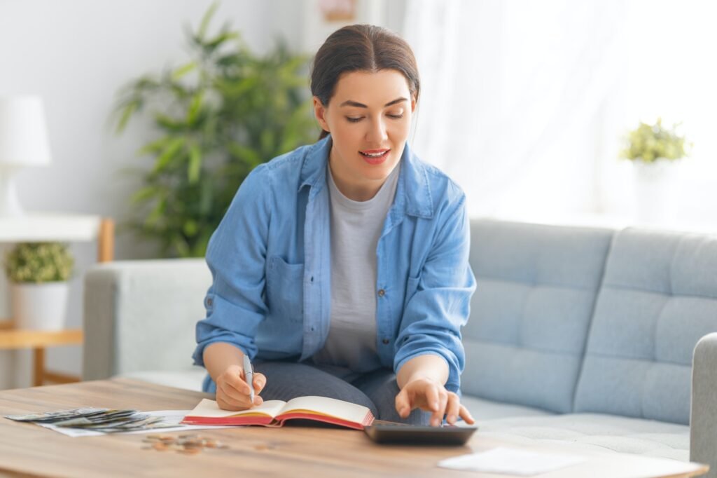 Woman managing the budget