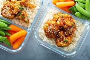 Vegan meal prep with bbq cauliflower